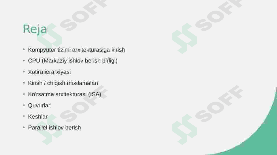 Kompyuter tizimi arxitekturasi - Tadqimot 2