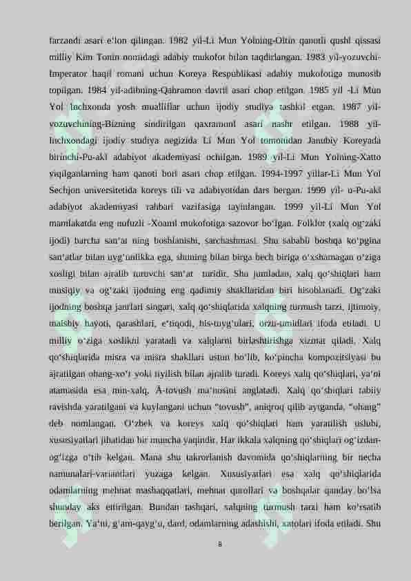 Qadimgi Koreya adabiyotining vujudga kelishi 8