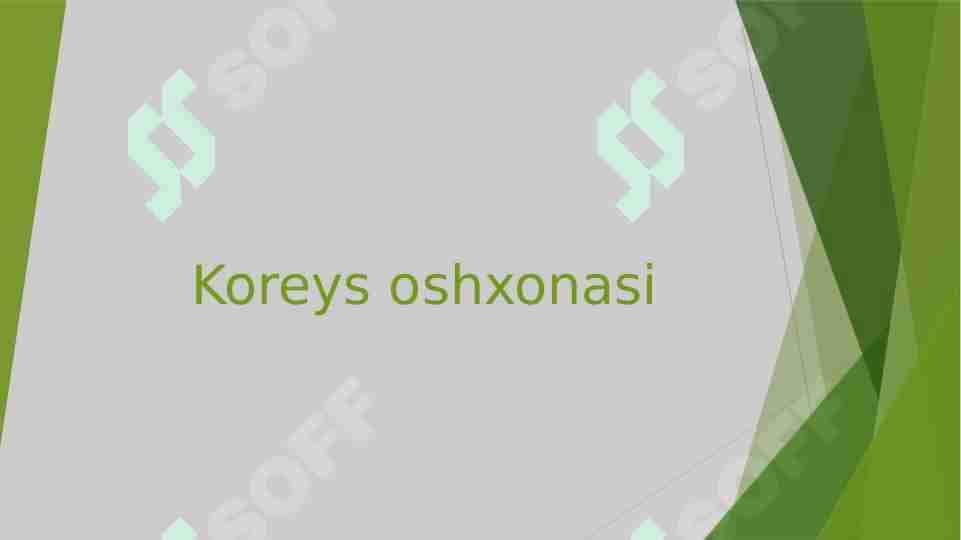 Koreys oshxonasi 1