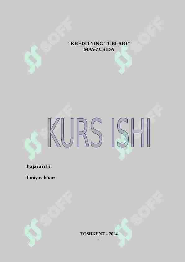 Kreditning turlari