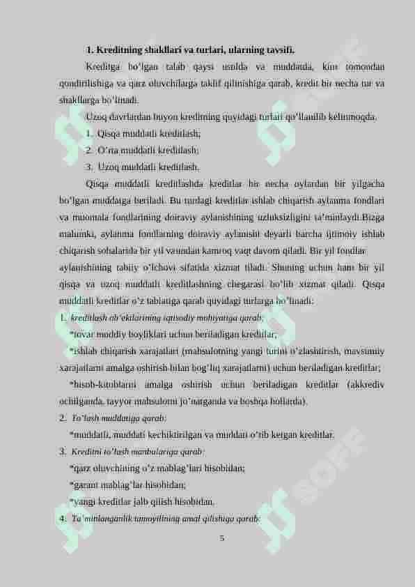 Kreditning turlari 5