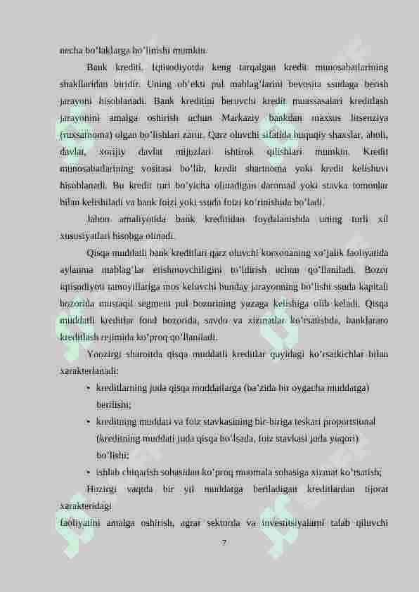Kreditning turlari 7
