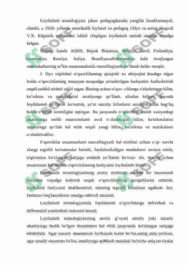 Loyihalash texnologiyasi orqali biologiya darslarini tashkil etish 6