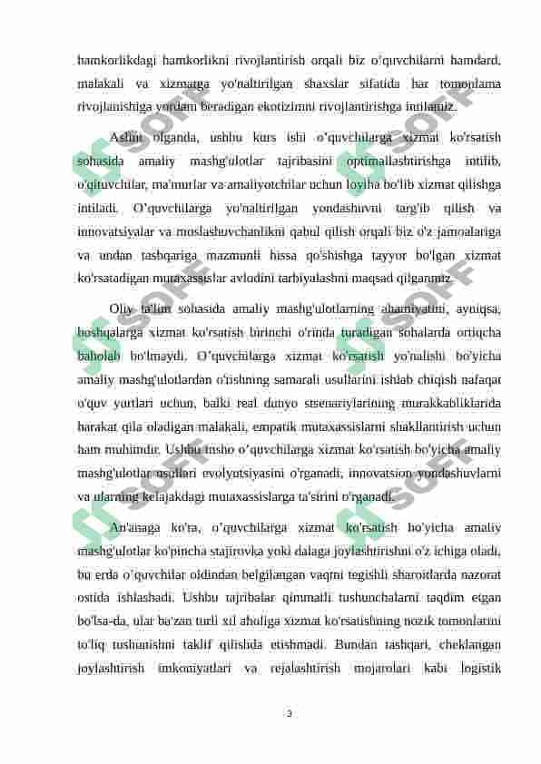Oʻquvchilarga servis xizmati yoʻnalishi boʻyicha amaliy  mashgʻulotni oʻtish uslubini ishlab chiqish 3