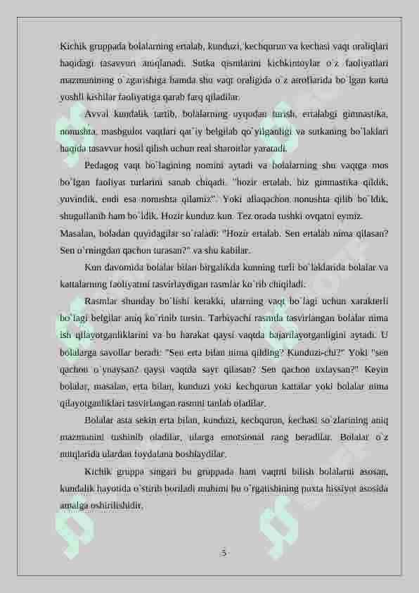 Boshlangich  sinf  bolalarini  vaqt  bilan  tanishtirish  mazmuni  ( ingliz tili vositasida) 5