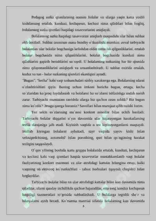 Boshlangich  sinf  bolalarini  vaqt  bilan  tanishtirish  mazmuni  ( ingliz tili vositasida) 6