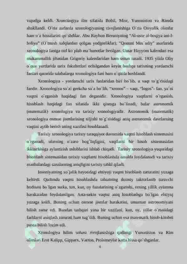Tarix darslarida xronologik koʻnikmalarni shakllantirish usullari. 6