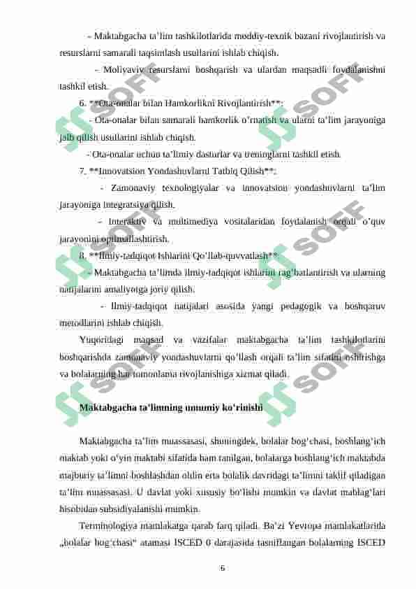 MAKTABGACHA TA’LIM MUASSASALARIDA MARKETING XIZMATI FAOLIYATINI TASHKIL ETISH 6