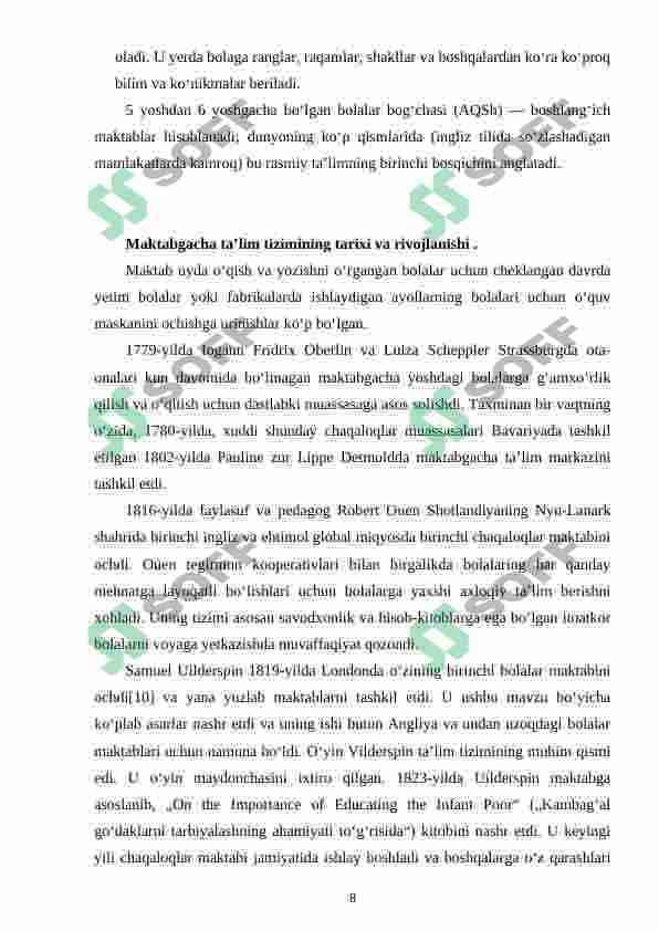 MAKTABGACHA TA’LIM MUASSASALARIDA MARKETING XIZMATI FAOLIYATINI TASHKIL ETISH 8