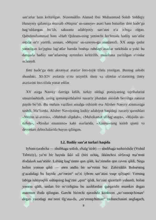 Lirik asarlardagi badiiy san’at turlarini sharhli oʻrganish usullari 8