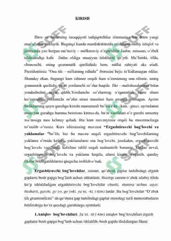 ERGASHTIRUVCHI BOG’LOVCHI VA YUKLAMALAR 3