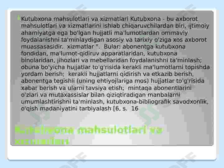 Biblografik axborot xizmat turlari 2