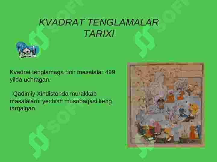 Kvadrat tenglamalar 2
