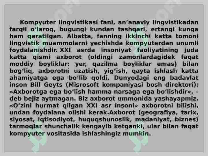 kompyuter lingvistikasi yo’nalishlari 3