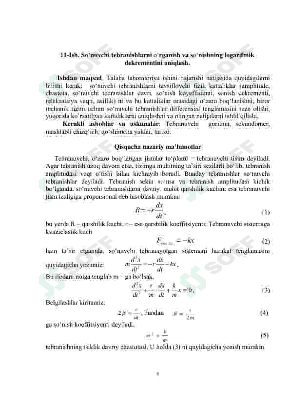 FIZIKA FANIDAN LABARATORIYA ISHLARI VA USLUBIY K'ORSATMALAR (2-qism) 8