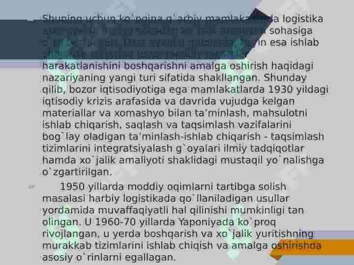 Logistika tushunchasi 6