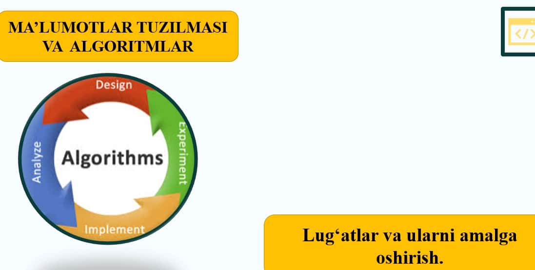 Lug‘atlar va ularni amalga  oshirish 2