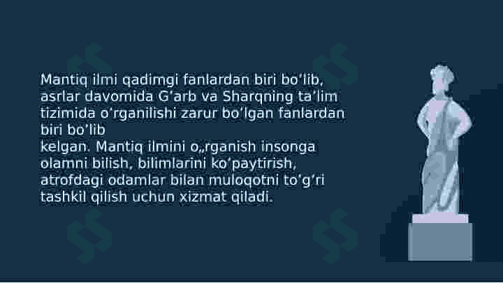 MANTIQ ILMINING PREDMETI, ASOSIY QONUNLARI. 5
