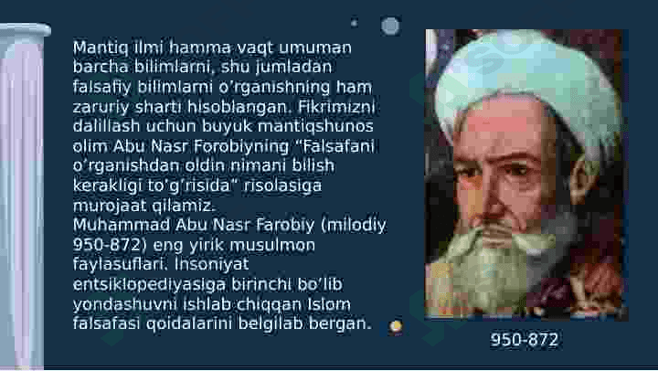 MANTIQ ILMINING PREDMETI, ASOSIY QONUNLARI. 6