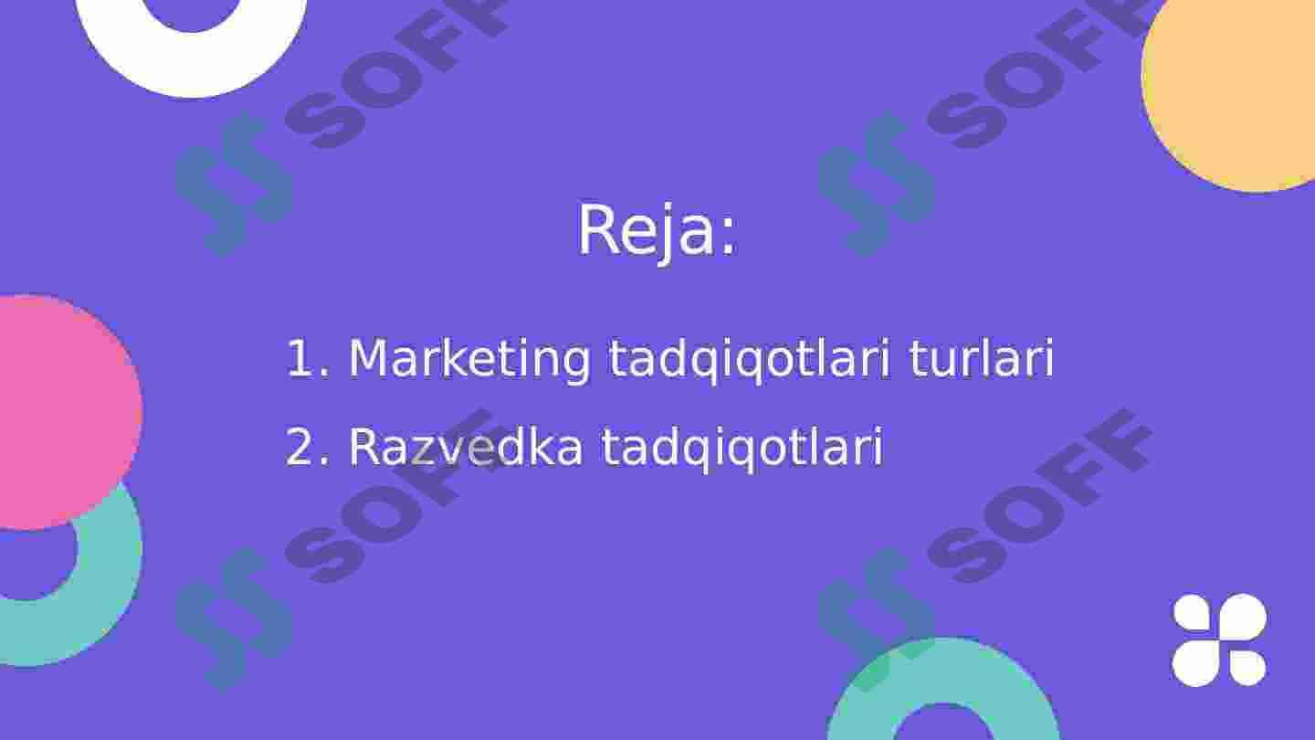 MARKETING TADQIQOTLARI 2