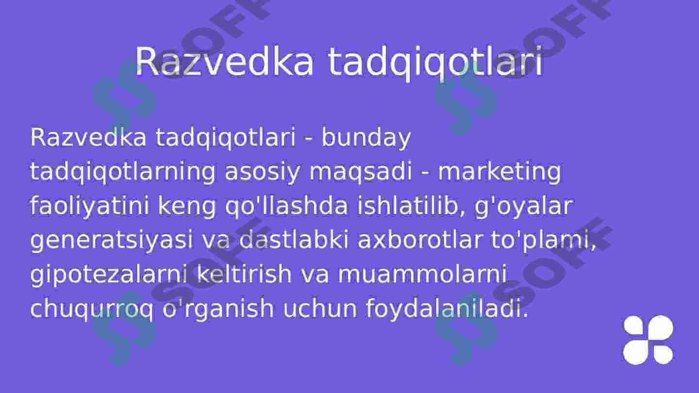 MARKETING TADQIQOTLARI 4