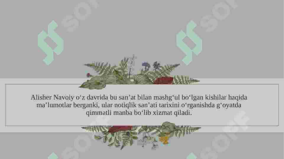 NAVOIYNING “MAJOLIS UN-NAFOIS” ASARIDA VOIZLAR HAQIDAGI MA’LUMOT 4