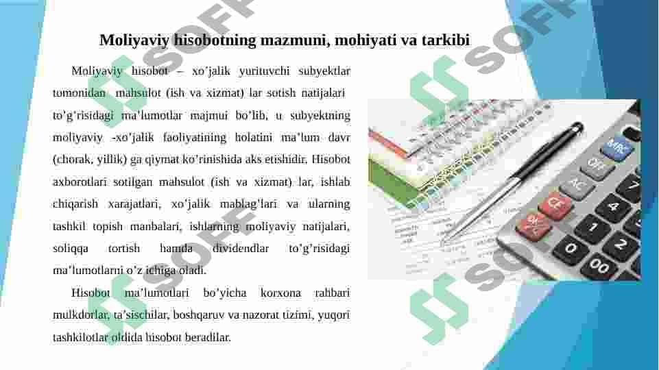 MOLIYAVIY XISOBOT TURLARI 2