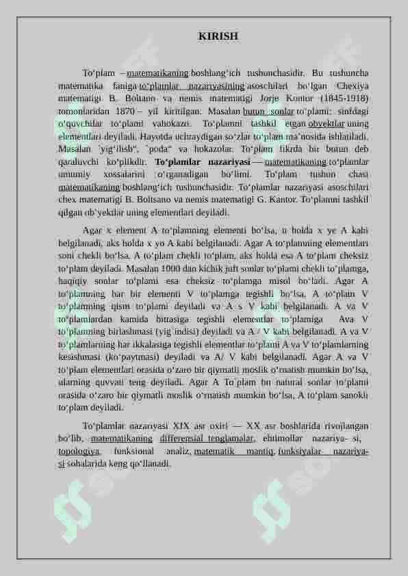 To'plamlar va ularning berilish usullari. Misollar 3