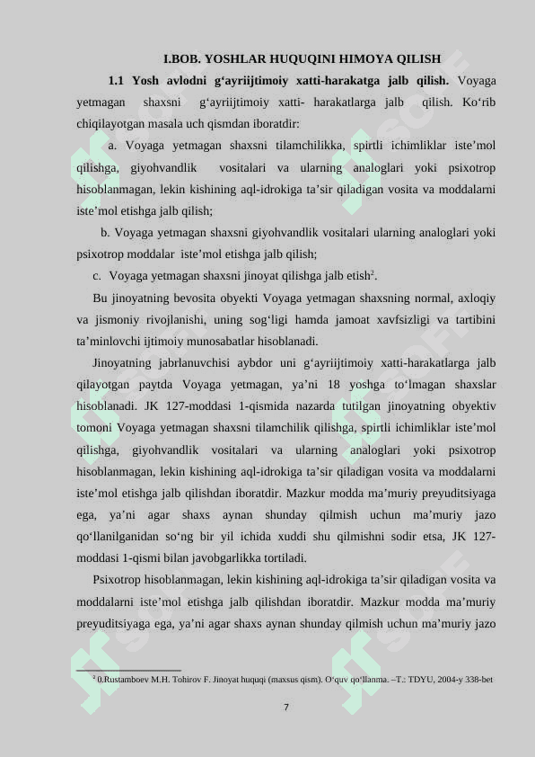 OILAGA, YOSHLARGA VA AXLOQQA QARSHI  JINOYATLAR 7