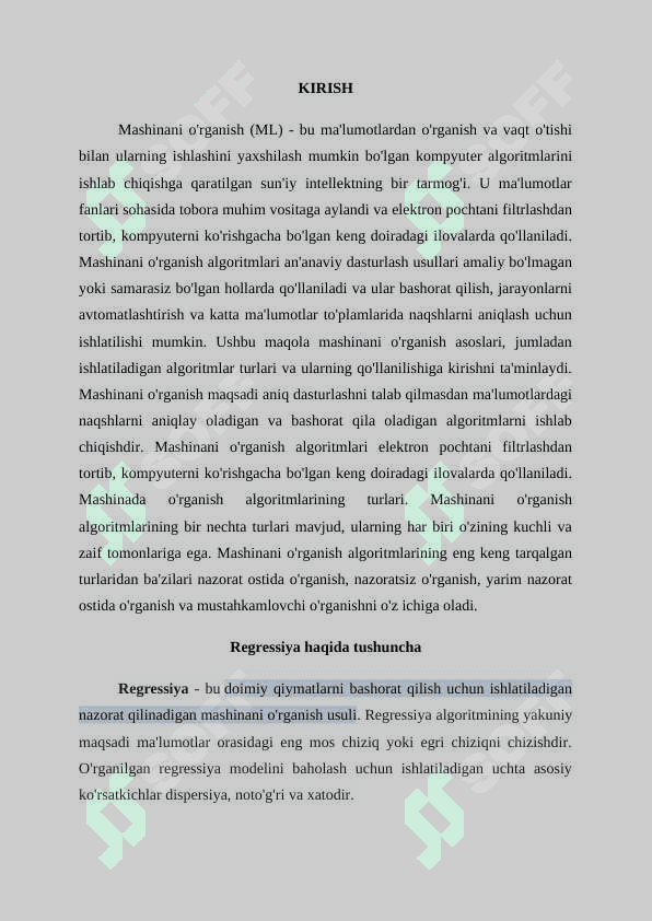 Sinflashtirish masalasi uchun softmax regressiya funksiyasidan foydalanish. 3