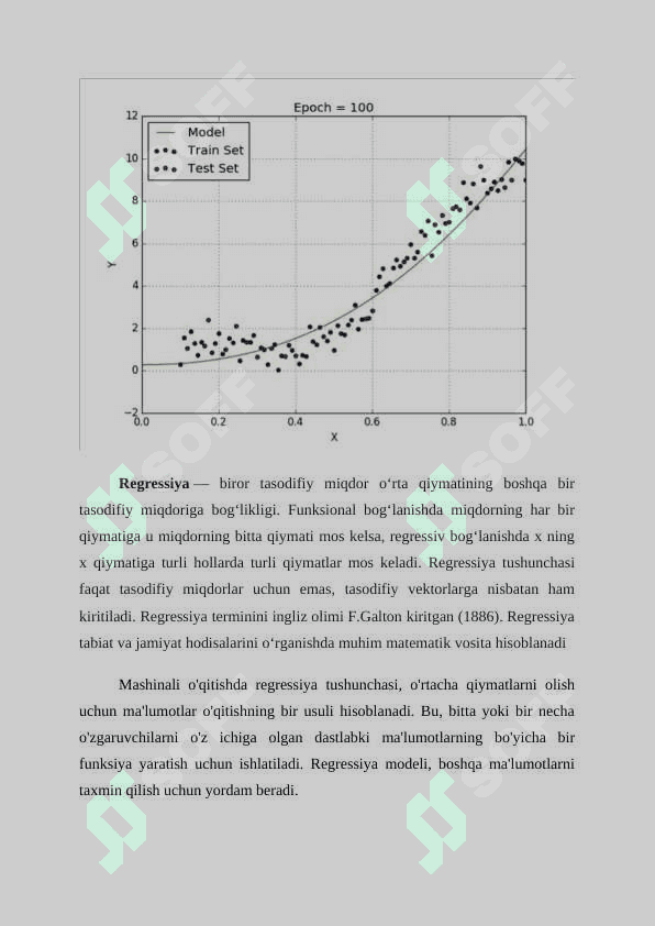 Sinflashtirish masalasi uchun softmax regressiya funksiyasidan foydalanish. 4
