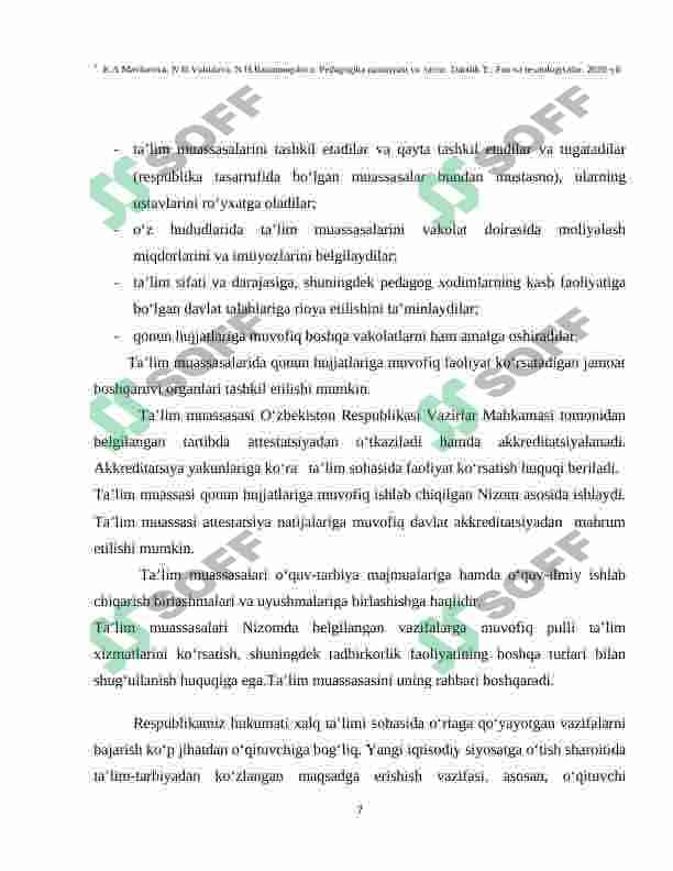 Maktabni boshqarish va unga rahbarlik qilishning qonun-qoidalari 7