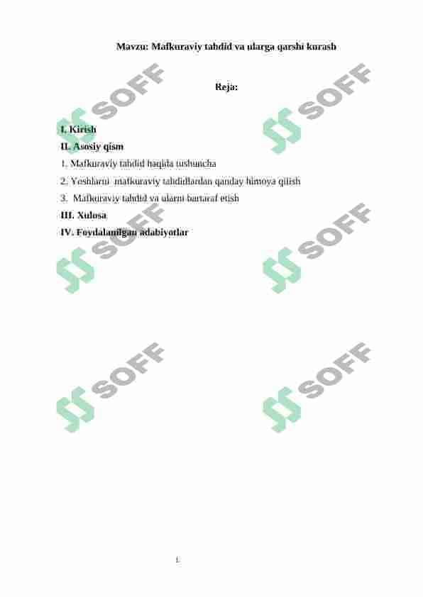 Mafkuraviy tahdid va ularga qarshi kurash 2