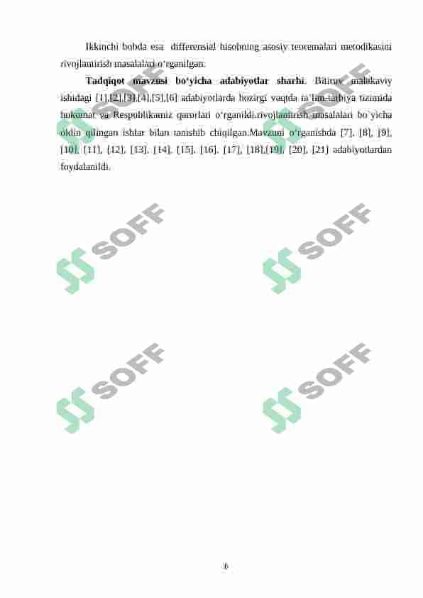 Diffеrеnsiаl hisоbning аsоsiу tеоrеmаlаri vа uni misоllаr оrqаli tushuntirishning mеtоdik аsоslаri 6