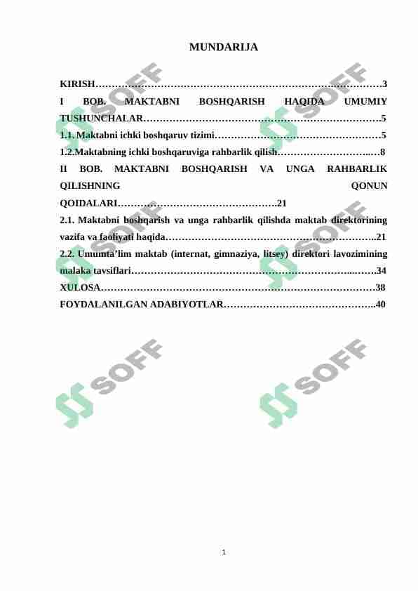 Maktabni boshqarishda maktab direktorining vazifalari 1