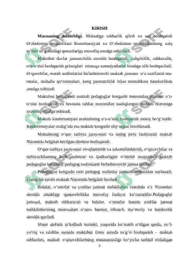 Maktabni boshqarishda maktab direktorining vazifalari 2
