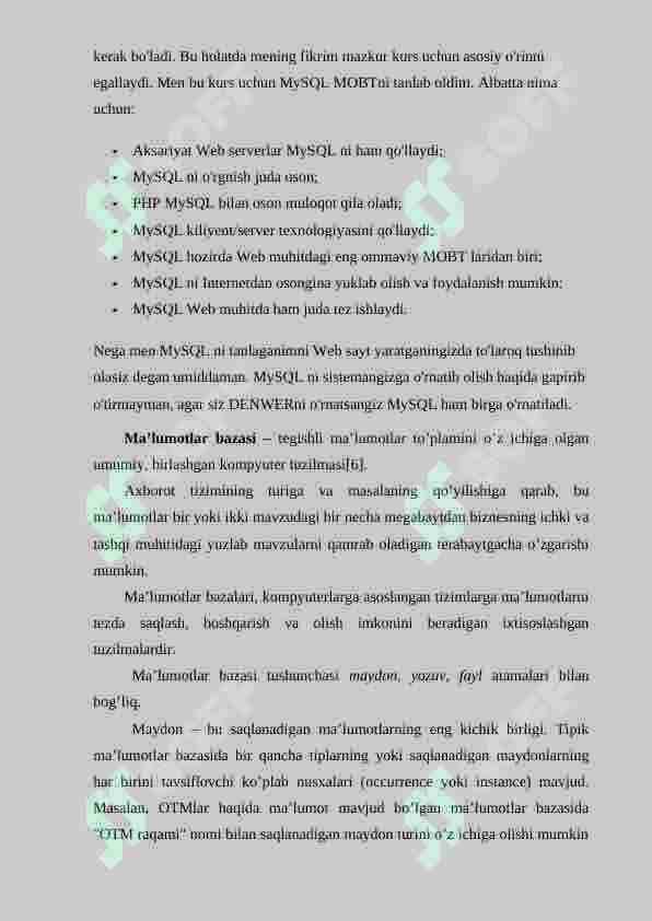 “Maktab nomli ma’lumotlar bazasini yaratish hamda infologik va datalogik loyihalash” 7
