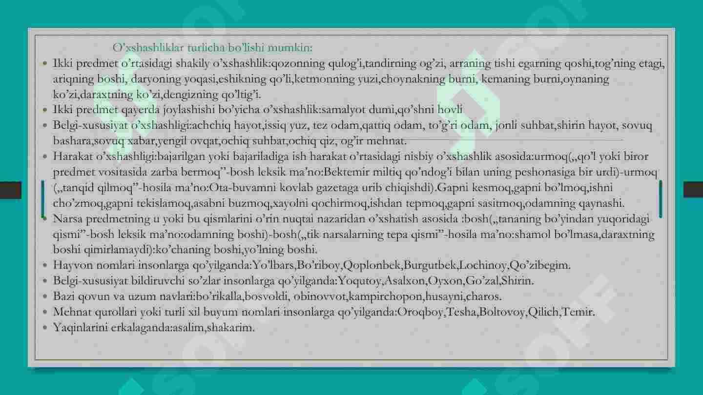 Ma‘no ko‘chish turlari 5