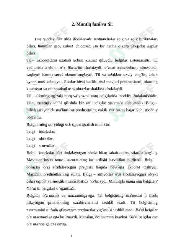 Mantiq fani predmeti, maqsadi va vazifalari 8