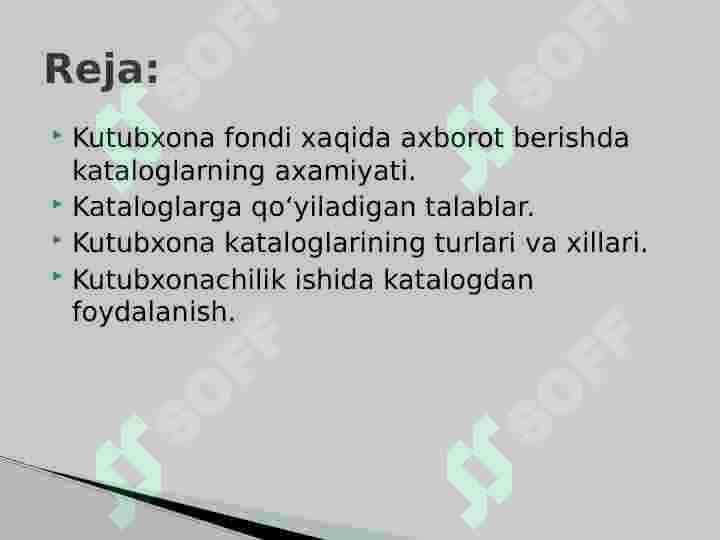 Axborot kutubxona kataloglarining vujudga kelishi, ularning turlari ahamiyati va kutubxona ishida tutgan o‘rni 2