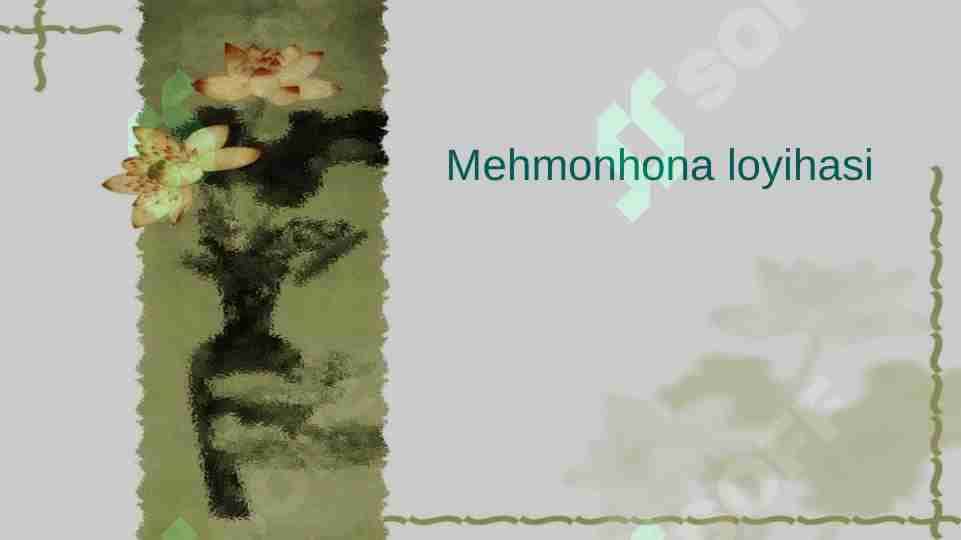 Mehmonhona loyihasi