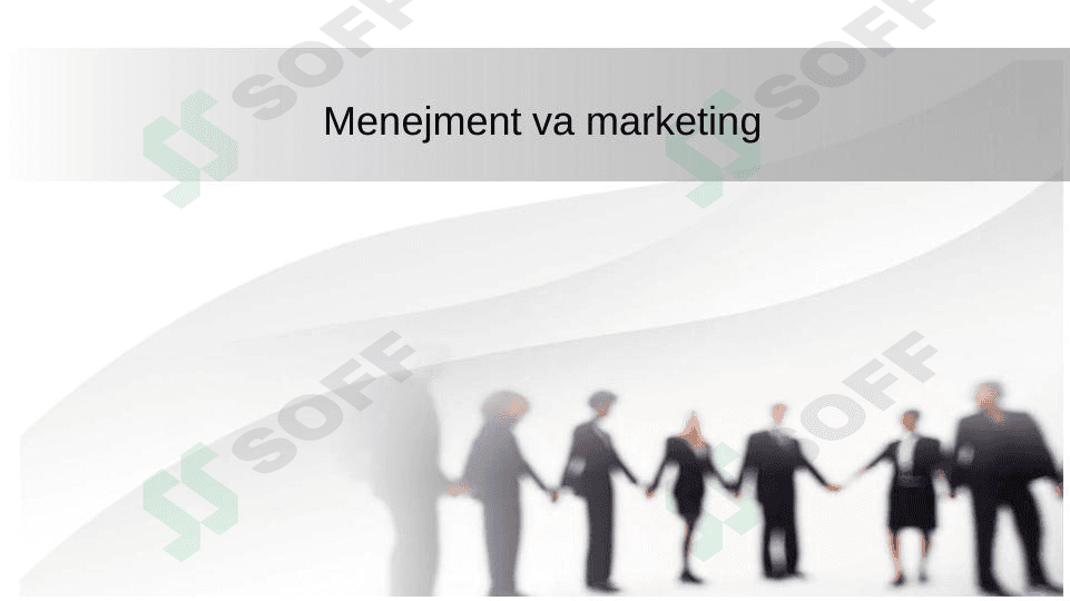 Menejment va marketing 1
