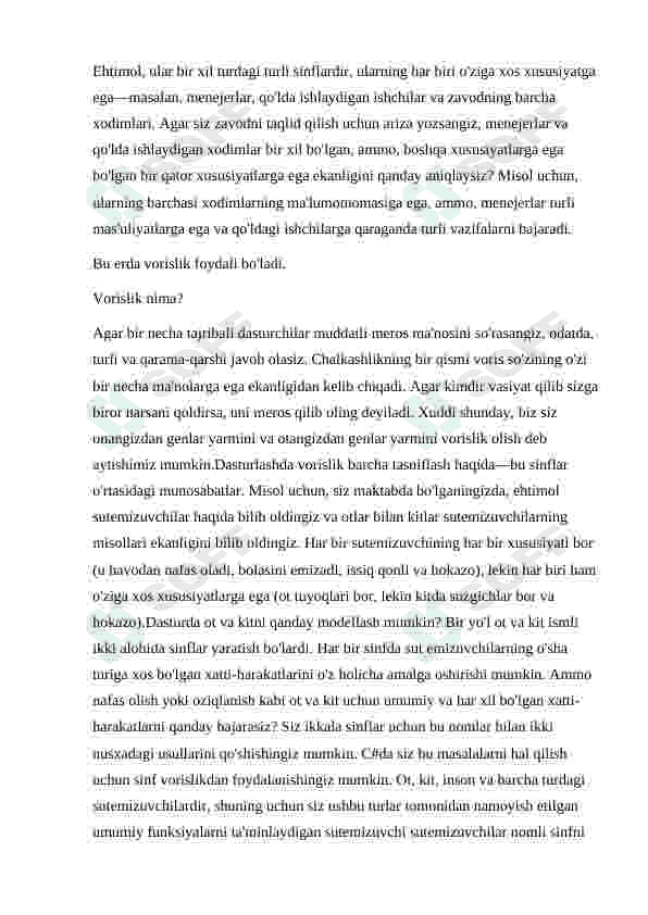 Meros sinflar va ular ustida amallar 8