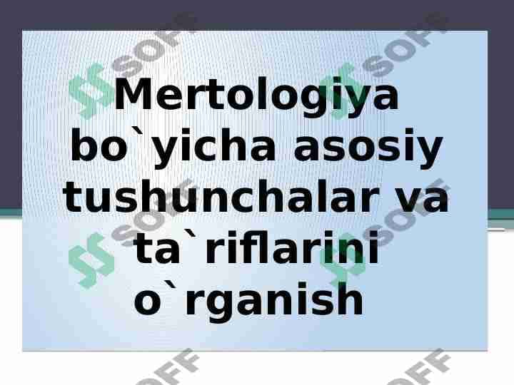 Metrologiya bo`yicha asosiy tushunchalar va ta`riflarni o`rganish 1