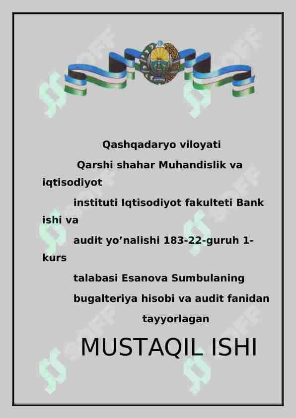 Buxgalteriya hisobining urni va ahamyati