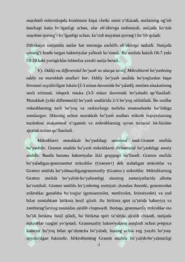 Mikrobiologiya tadqiqotlarining asosiy usullari. Mikroorganizlarning morfologik tuzilishi 3