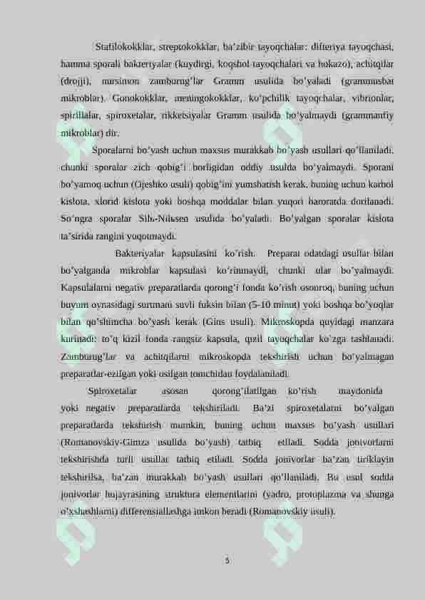 Mikrobiologiya tadqiqotlarining asosiy usullari. Mikroorganizlarning morfologik tuzilishi 5