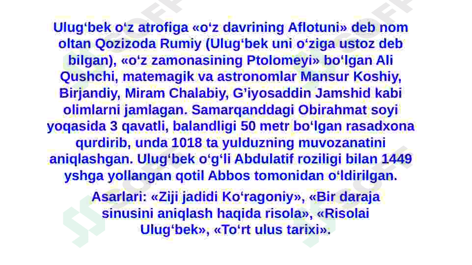 Mirzo Ulug'bek "To'rt ulus tarixi" 4