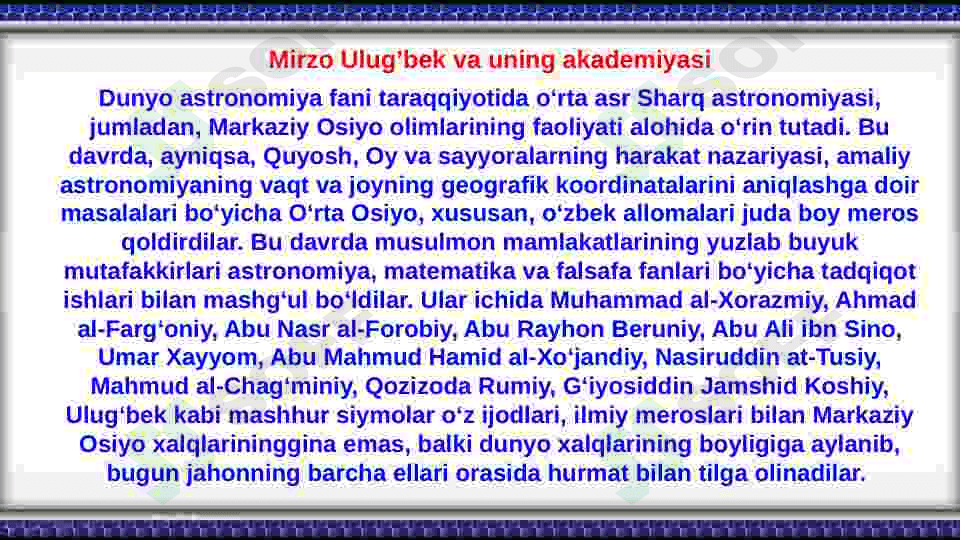 Mirzo Ulug'bek "To'rt ulus tarixi" 5