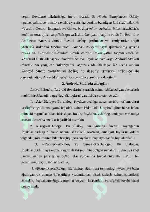 RO’YXATLI, TANLAGICHLI, FLAJOKLI ALERTDIALOG BILAN ISHLASH 3